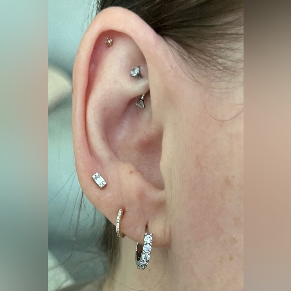 Pair (2) Ring Concierge Mini Emerald Illusion Nat… - image 4